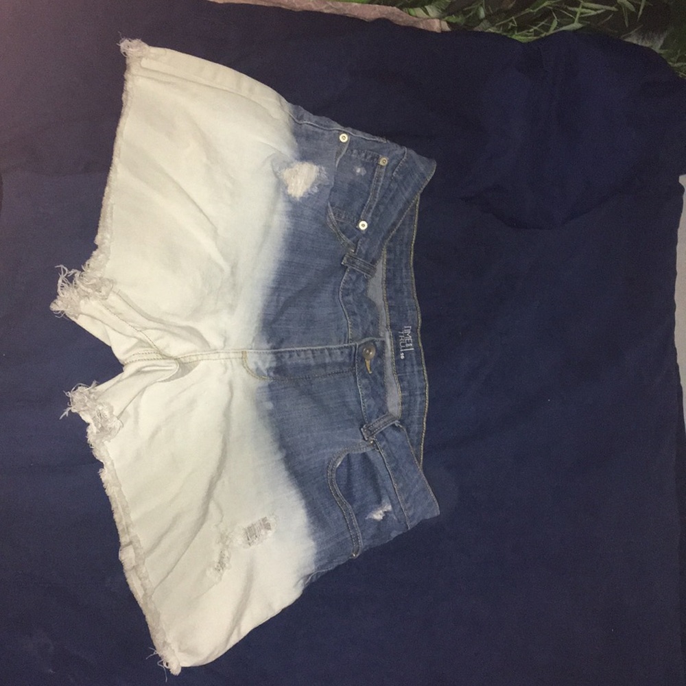 Ripped jean shorts